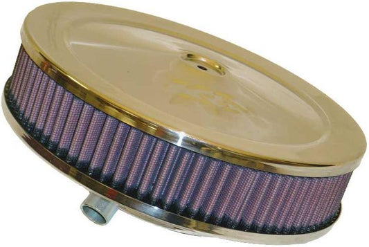 K&N Filters KN60-1110 S/S Custom Air Cleaner Assembly 9 X 2" Suit Neck Size 5-1/8" 130 Mm