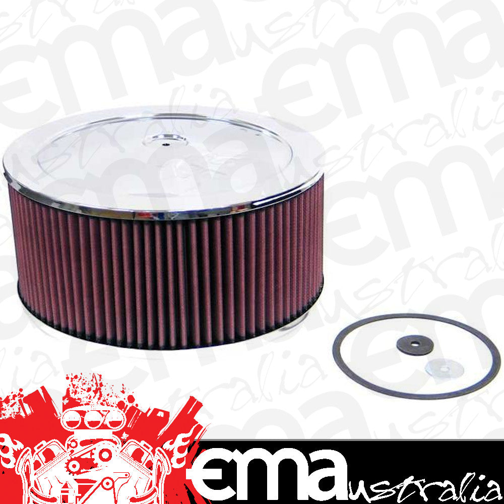 K&N Filters KN60-1200 Chrome Custom Air Cleaner Assembly 11 X 5" Suit Neck Size 5-1/8" 130 Mm