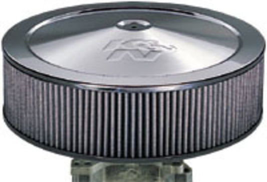 K&N Filters KN60-1290 Chrome Custom Air Cleaner Assembly 14 X 4" Suit Neck Size 5-1/8 In 130 Mm
