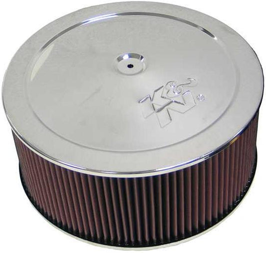 K&N Filters KN60-1310 Chrome Custom Air Cleaner Assembly 14 X 6" Suit Neck Size 5-1/8" 130 Mm