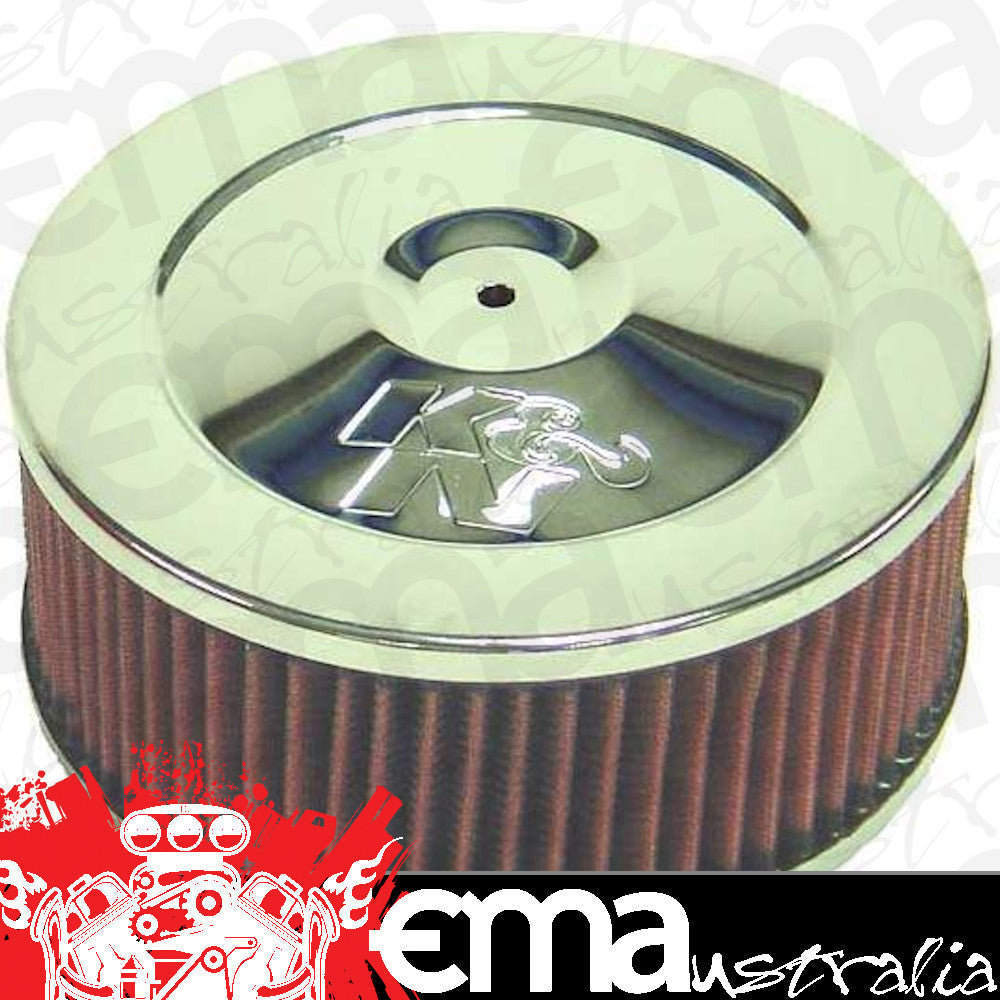 K&N Filters KN60-1330 Chrome Custom Air Cleaner Assembly 7 X 3" Suit Neck Size 5-1/8" 130 Mm