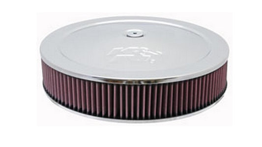 K&N Filters KN60-1430 Chrome Custom Air Cleaner Assembly 14 X 3" Suit Neck Size 5-1/8 In 130 Mm W/ 7/8" Drop Base