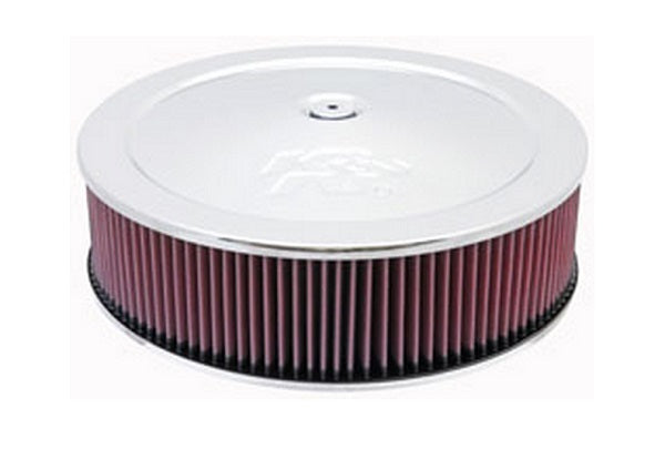 K&N Filters KN60-1440 Chrome Custom Air Cleaner Assembly 14 X 4" Suit Neck Size 5-1/8" 130 Mm