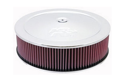 K&N Filters KN60-1440 Chrome Custom Air Cleaner Assembly 14 X 4" Suit Neck Size 5-1/8" 130 Mm