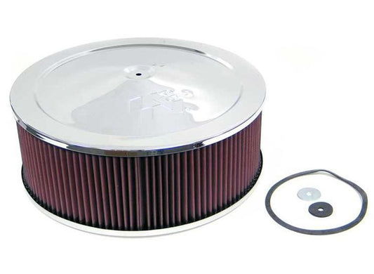 K&N Filters KN60-1450 Custom Chrome Air Cleaner Assembly 14" X 5" 5-1/8" Neck