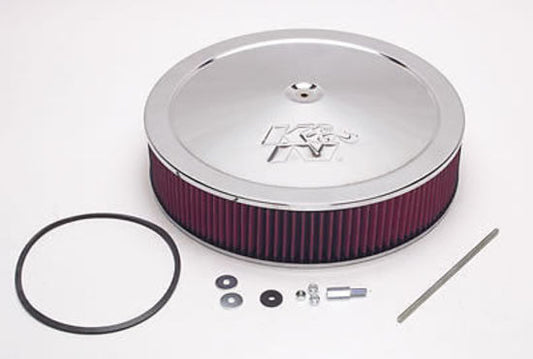 K&N Filters KN60-1640 16 X 3.5" Chrome Air Cleaner Assembly 1" Dropped Base 7-5/16" Neck
