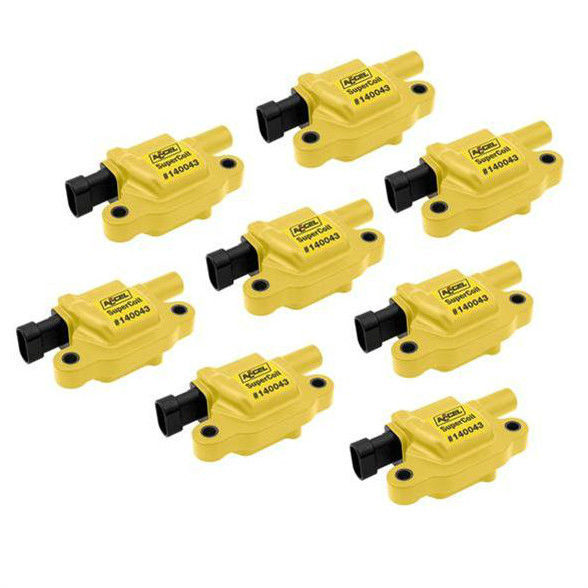 ACCEL SUPER COIL LS2 LS3 LS7 IGNITION COILS AC140043-8 BLACK/YELLOW 8 PACK