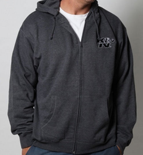 K&N Filters KN88-11973-M Zip-Up Hoody W/ Plan Logo Grey, Medium
