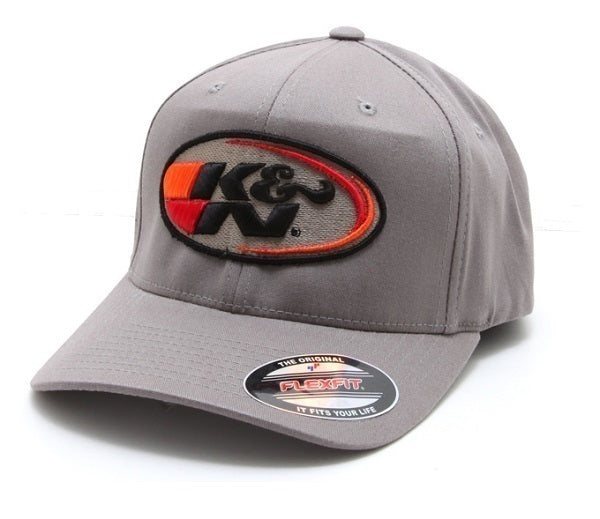 K&N Filters KN88-12090-M Oval Logo Flexfit Hat Grey Small/Medium