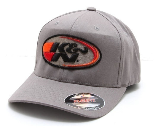 K&N Filters KN88-12090-XL Oval Logo Flexfit Hat Grey Large/X-Large