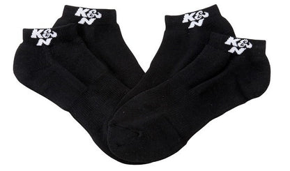 K&N Filters KN88-4000-L Ankle Socks 2-Pairs Black W/ White Logo Size 9-11