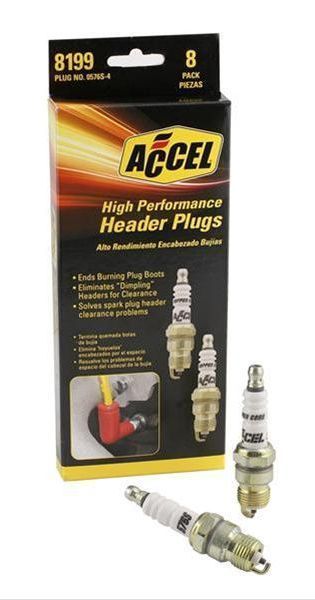 ACCEL SHORT BODY U-GROOVE SPARK PLUGS AC8198 TAPER SEAT .460" REACH HEAT RANGE 4