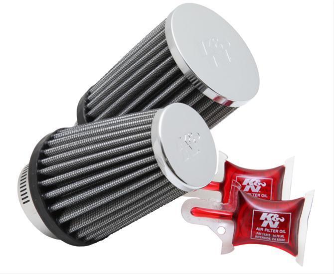K&N Filters KNRC-1289 Universal Clamp-On Twin Air Filters 3" X 4" Chrome Top