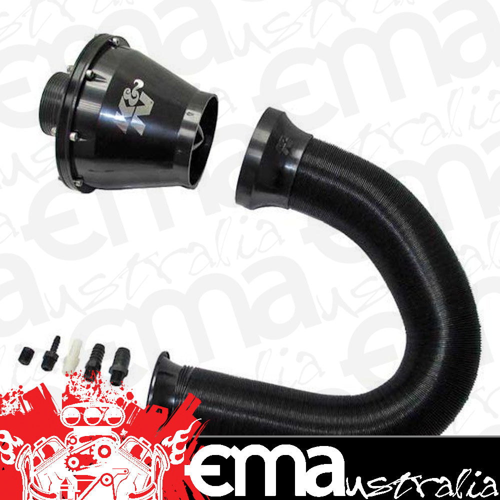K&N Filters KNRC-5052AB Apollo Universal Closed Cold Air Intake System Black W/Breather