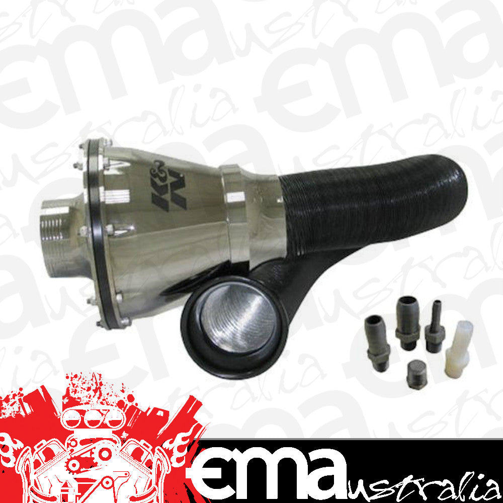 K&N Filters KNRC-5052AS Apollo Universal Closed Cold Air Intake System Silver W/Breather