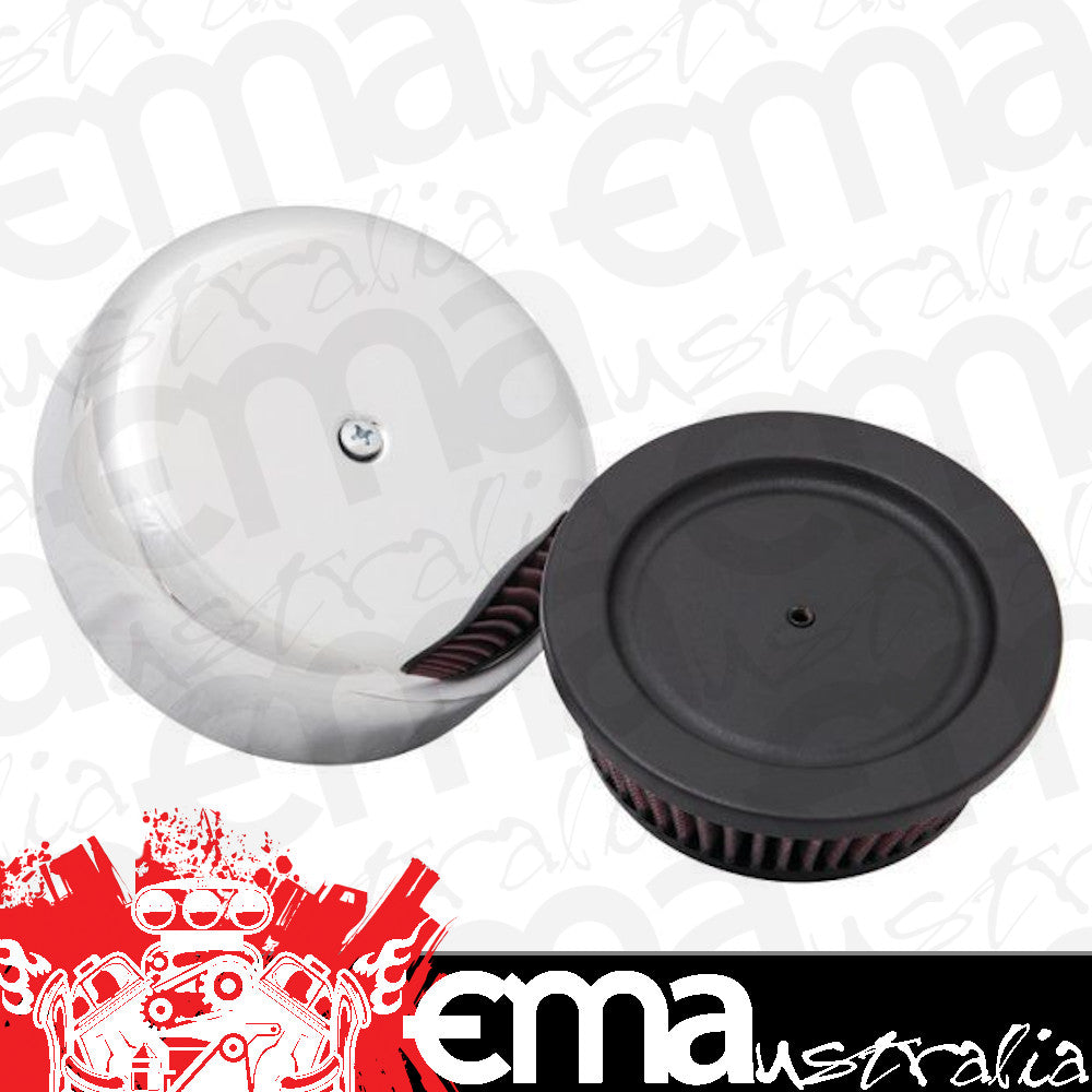 K&N Filters KNRK-380B Universal Air Cleaner Assembly 6"Od X 2"H Harley Davidsons