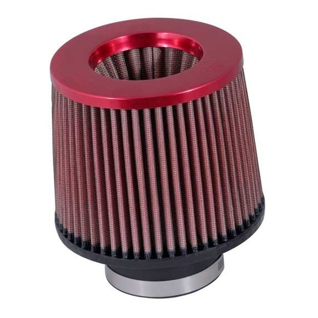 K&N Filters KNRR-3001 Red Universal Clamp On Filter Suit 3 In 76 Mm 5 In 127 Mm H X 6 In 152 Mm Base Od X 5.25 In 133 Mm Top Od