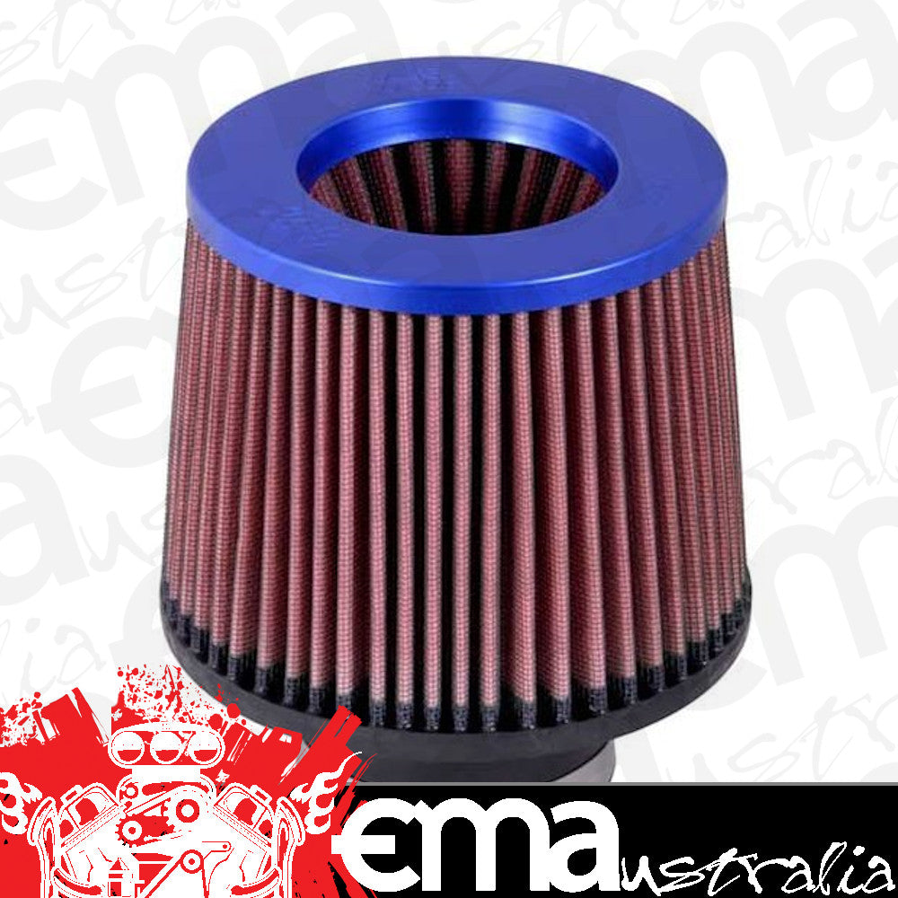 K&N Filters KNRR-3002 Blue Universal Clamp On Filter Suit 3 In 76 Mm 5 In 127 Mm H X 6 In 152 Mm Base Od X 5.25 In 133 Mm Top Od