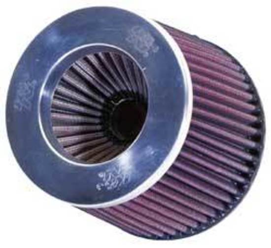 K&N Filters KNRR-3003 Polished Universal Clamp On Filter Suit 3 In 76 Mm 5 In 127 Mm H X 6 In 152 Mm Base Od X 5.25 In 133 Mm Top Od