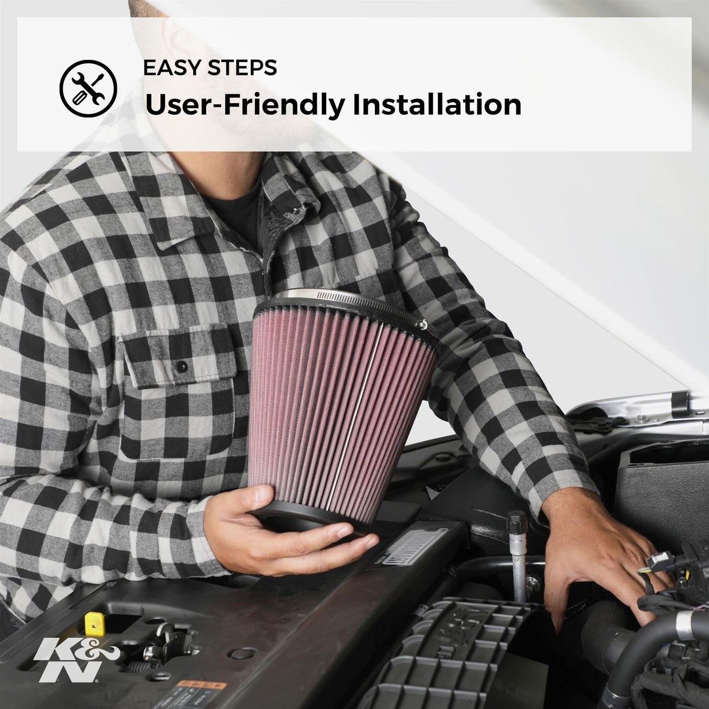 K&N Filters KNRU-1005 4-1/2" Clamp-On Tapered Filter