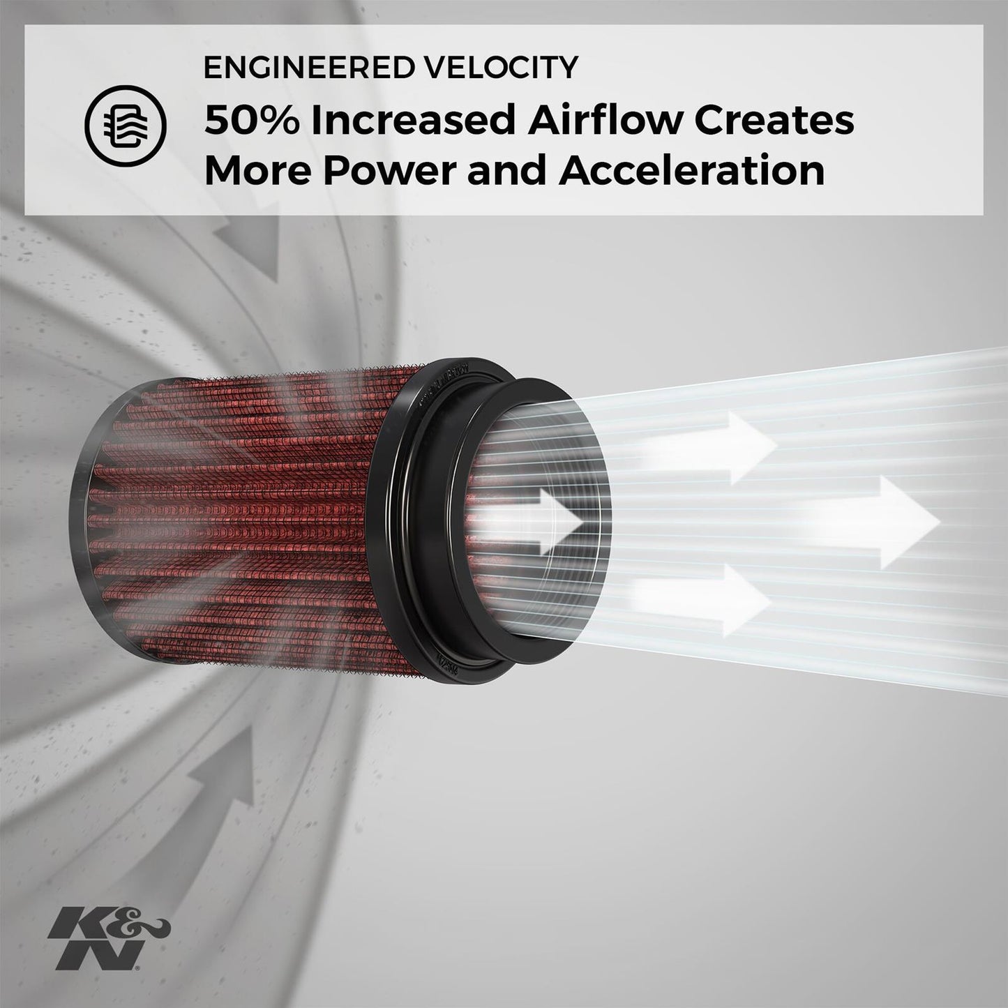 K&N Filters KNRU-1020 6" Clamp-On Tapered Filter