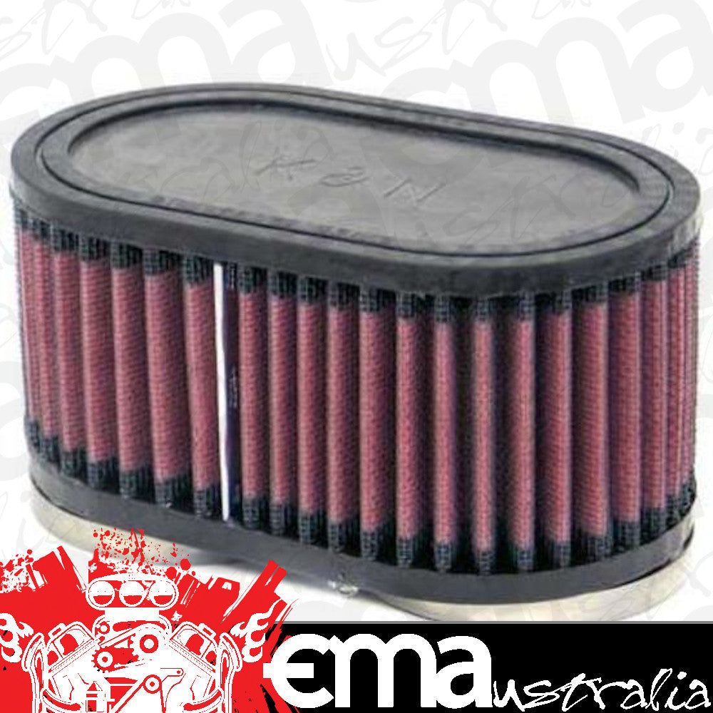 K&N Filters KNRU-2920 Universal Clamp On Filter Suit Dual Flange 2.375 In 60 Mm 3 In 76 Mm H X 6.25 In 159 Mm L X 3.75 In 95 Mm W
