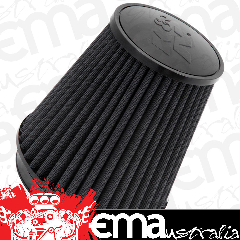 K&N Filters KNRU-3101HBK Black Universal Round Tapered Clamp On Filter Suit 6" 152Mm 7.5"191 Mm H X 7.5" 191 Mm Base Od X 5.250" 133 Mm Top Od