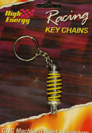 High Energy Racing KR6652Y Key Ring Aluminium Shock Absorber Silver/Yellow
