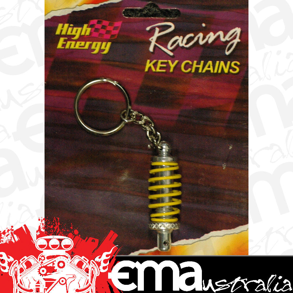 High Energy Racing KR6652Y Key Ring Aluminium Shock Absorber Silver/Yellow