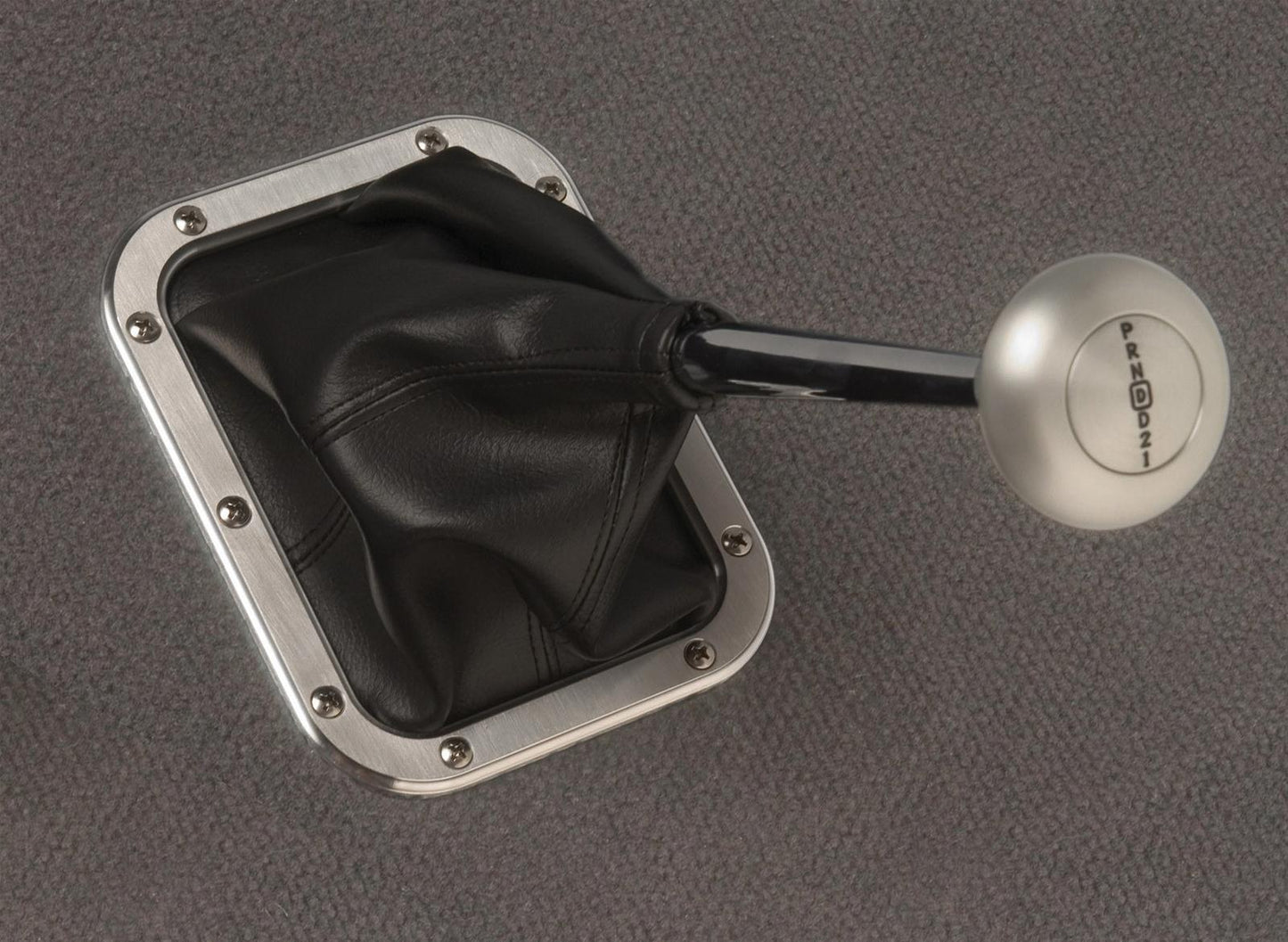 Lokar LK-70-BFMB   Shifter Boot Black Floor Mount Rectangle Billet Alloy Trim Ring