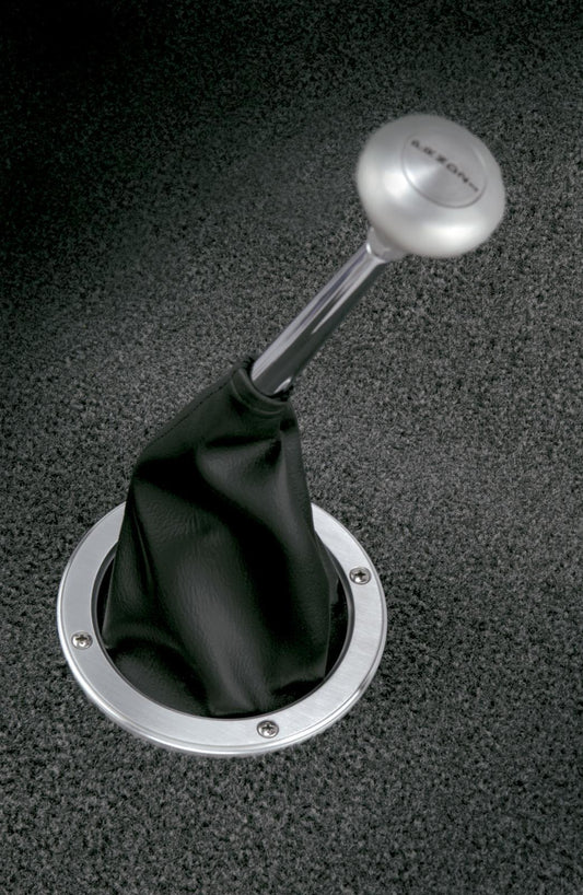 Lokar | LK-70-BHRB | Round Shifter Boot Black Floor Mount Billet Alloy Trim Ring