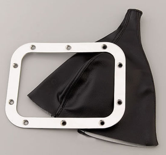 Lokar LK-70-FMB   Rectangular Shifter Boot & Ring Polished S/Steel Trim Ring