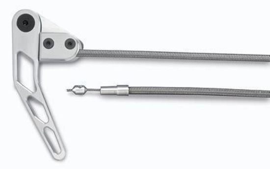 Lokar LK-CHT1300HTRH Combination Hood & Boot Release Cable Kit - Brushed Right Hand Stainless Steel Housing