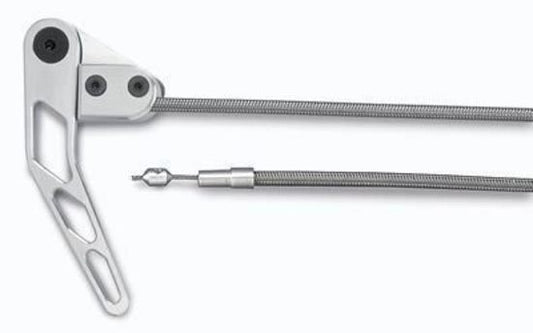 Lokar LK-CHT1300HTRH Combination Hood & Boot Release Cable Kit - Brushed Right Hand Stainless Steel Housing
