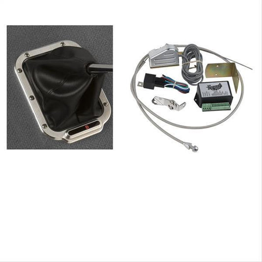 Lokar LK-CINB-1789 Horizontal Led Shift Indicator Boot Kit - Brushed Billet Aluminium Suit Gm 4L60E/4L80E Incl Sensor Kit & Rectangle Shifter Boot 6-3/4" X 5-1/4"