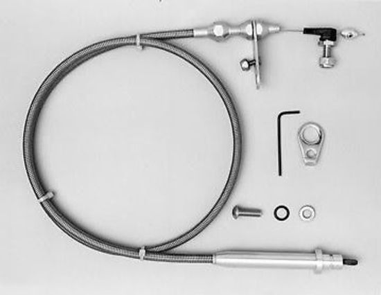 Lokar LK-KDP-2400HT  Polished Braided S/Steel Kickdown Cable Kit Gm Th400 Trans