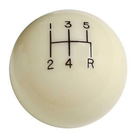 Lokar LK-SK-6872  5-Speed Manual Ivory 2" Gear Knob 3/8-24 & 3/8-16 Threads