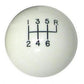 Lokar LK-SK-6875  6-Speed Manual White 2" Gear Knob 3/8-24 & 3/8-16 Threads