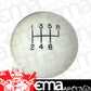 Lokar LK-SK-6875  6-Speed Manual White 2" Gear Knob 3/8-24 & 3/8-16 Threads