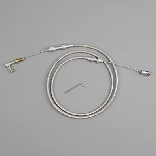 Lokar LK-TC-1000HT48   Hi-Tech Braided Stainless Throttle Cable 48" Long