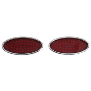 Lokar LK-TL-1911  Billet Oval Led Tailights 3" H X 6-1/2" L Chromed