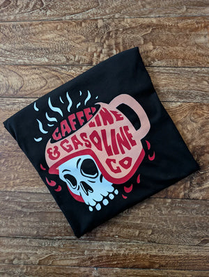Caffeine & Gasoline Clothing Co. Coffee On The Mind Design T-Shirt