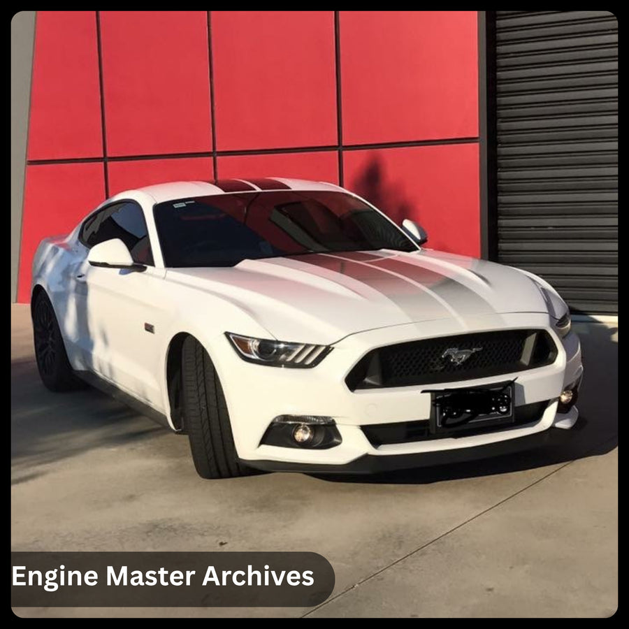 A Mustang outside the workshop