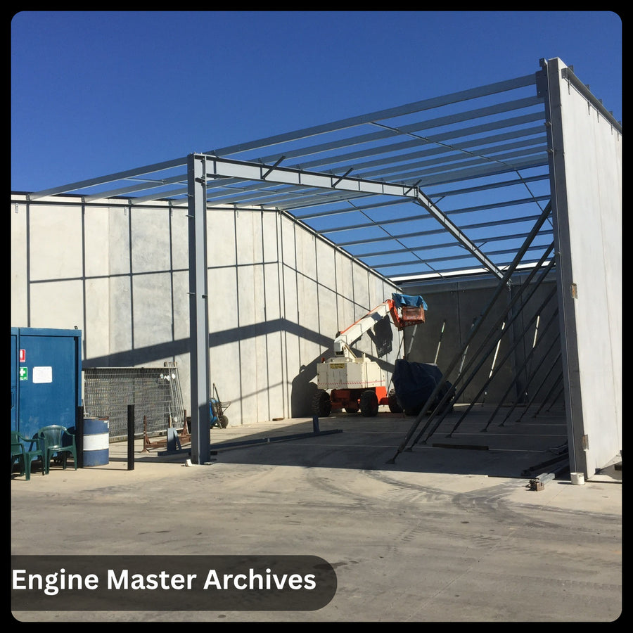 Inside the building during construction
