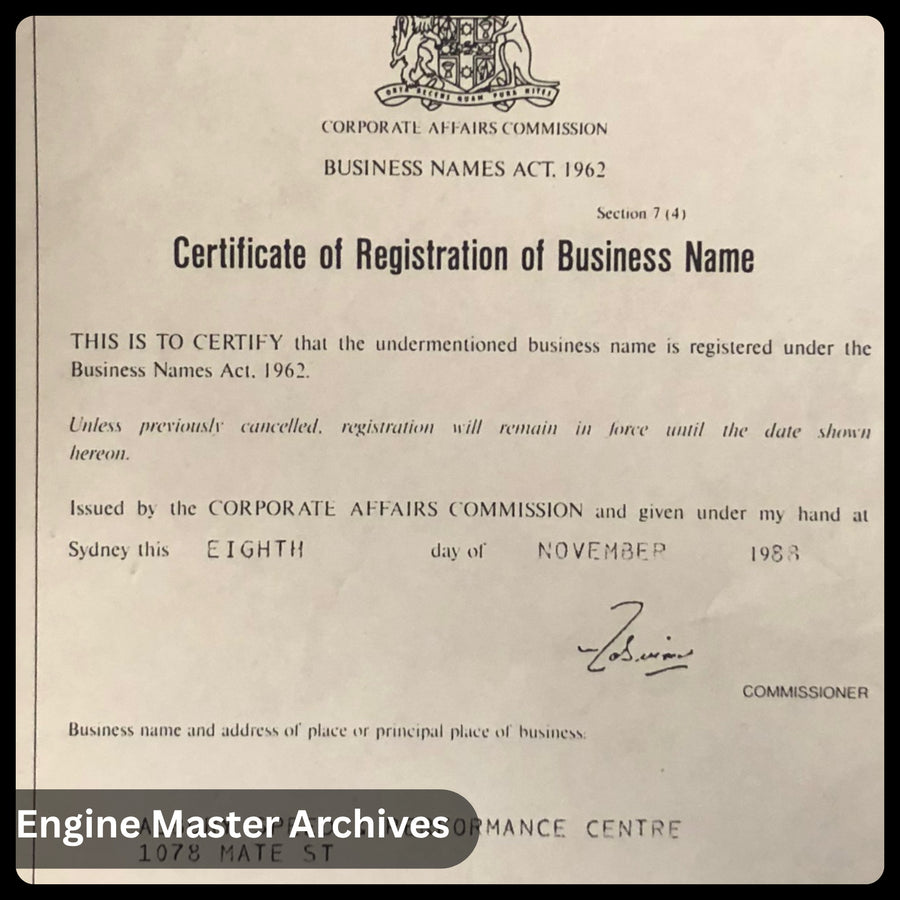 The business registration certificate