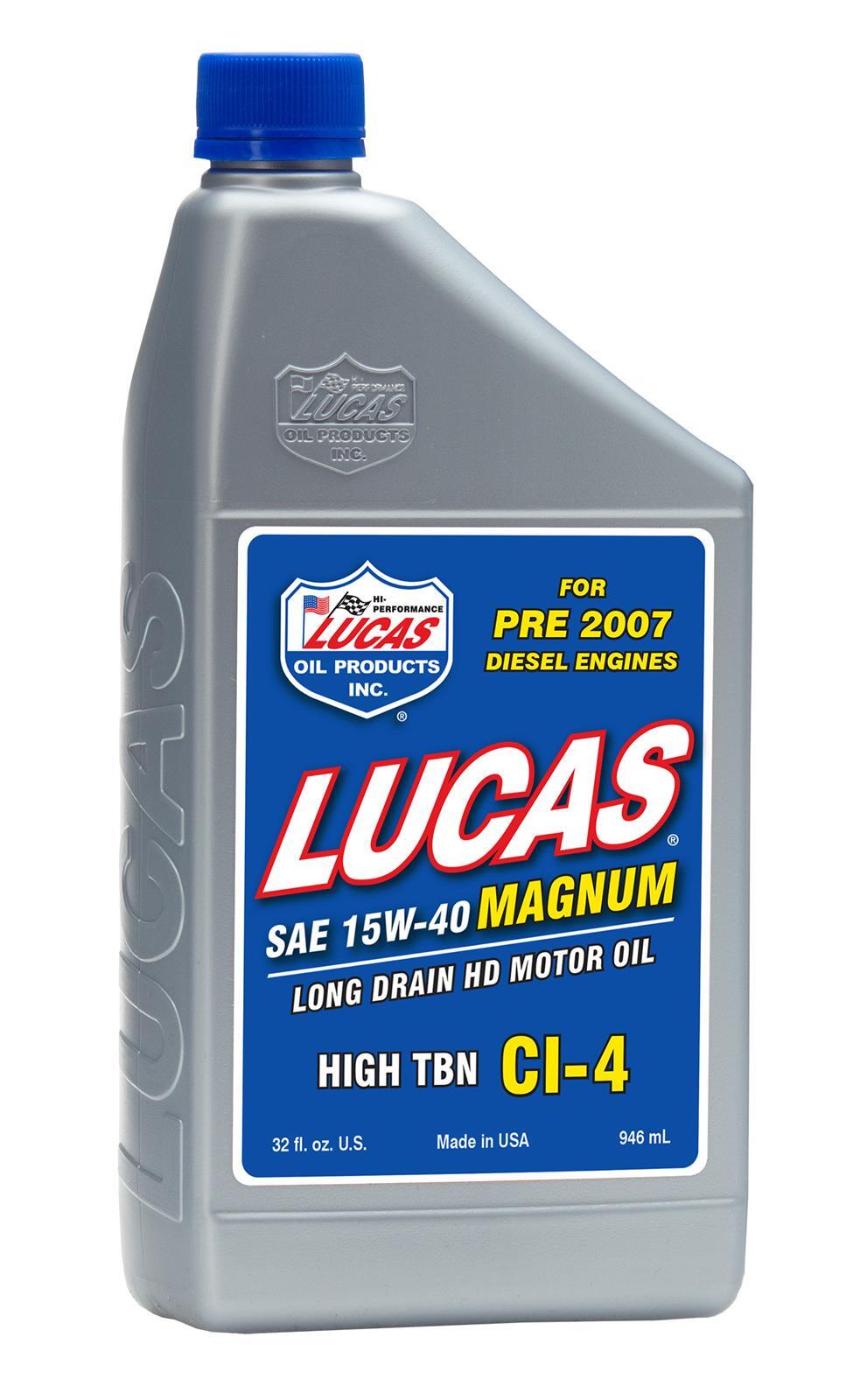 Lucas Oils LUS-10075 SAE 15W-40 CI-4 Magnum Motor Oil 1 Quart