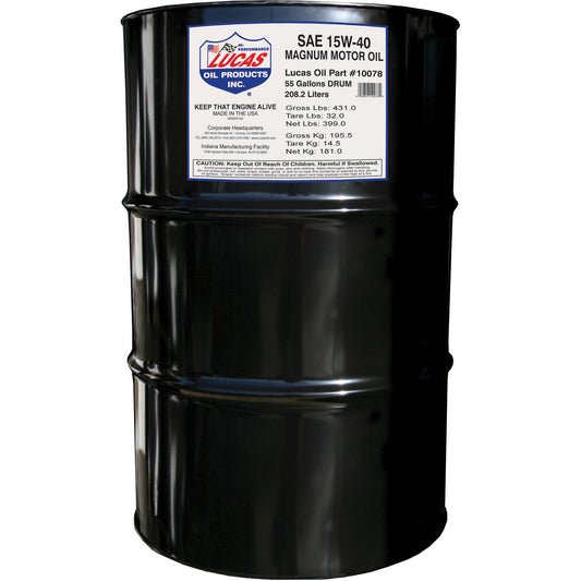 Lucas Oils LUS-10078 SAE 15W-40 CI-4 Magnum Motor Oil 55 Gallon Drum