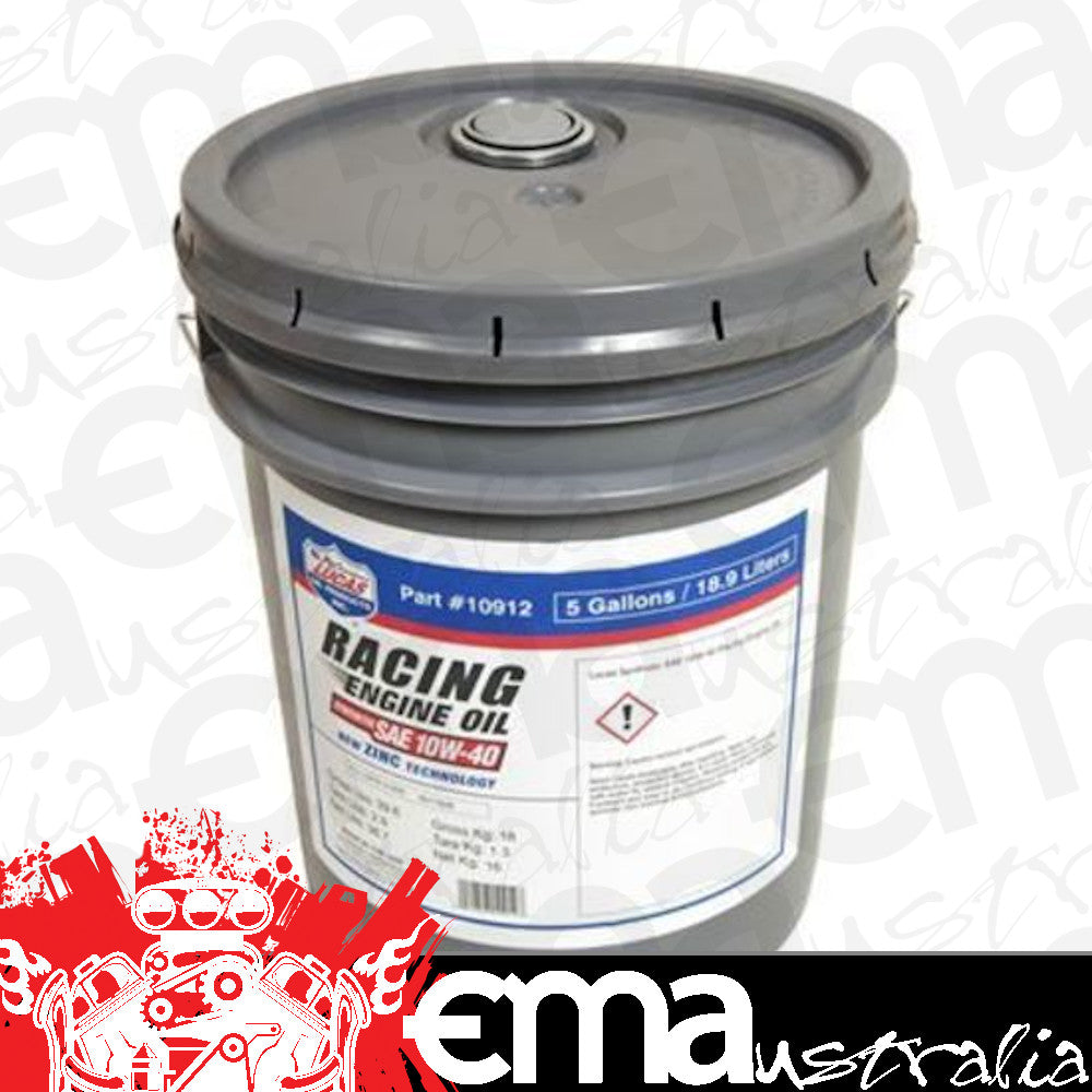 Lucas Oils LUS-10912 Synthetic SAE 10W-40 Racing Motor Oil 5 Gallon Pail