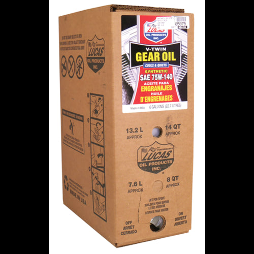 Lucas Oils LUS-18044 Synthetic SAE 75W-140 V-Twin Gear Oil 1 6 Gallon Box