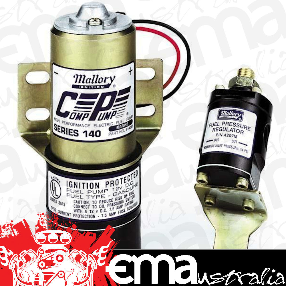 Mallory Ignition MA-4140M Mallory Marine Comp Electric Fuel Pump & Regulator